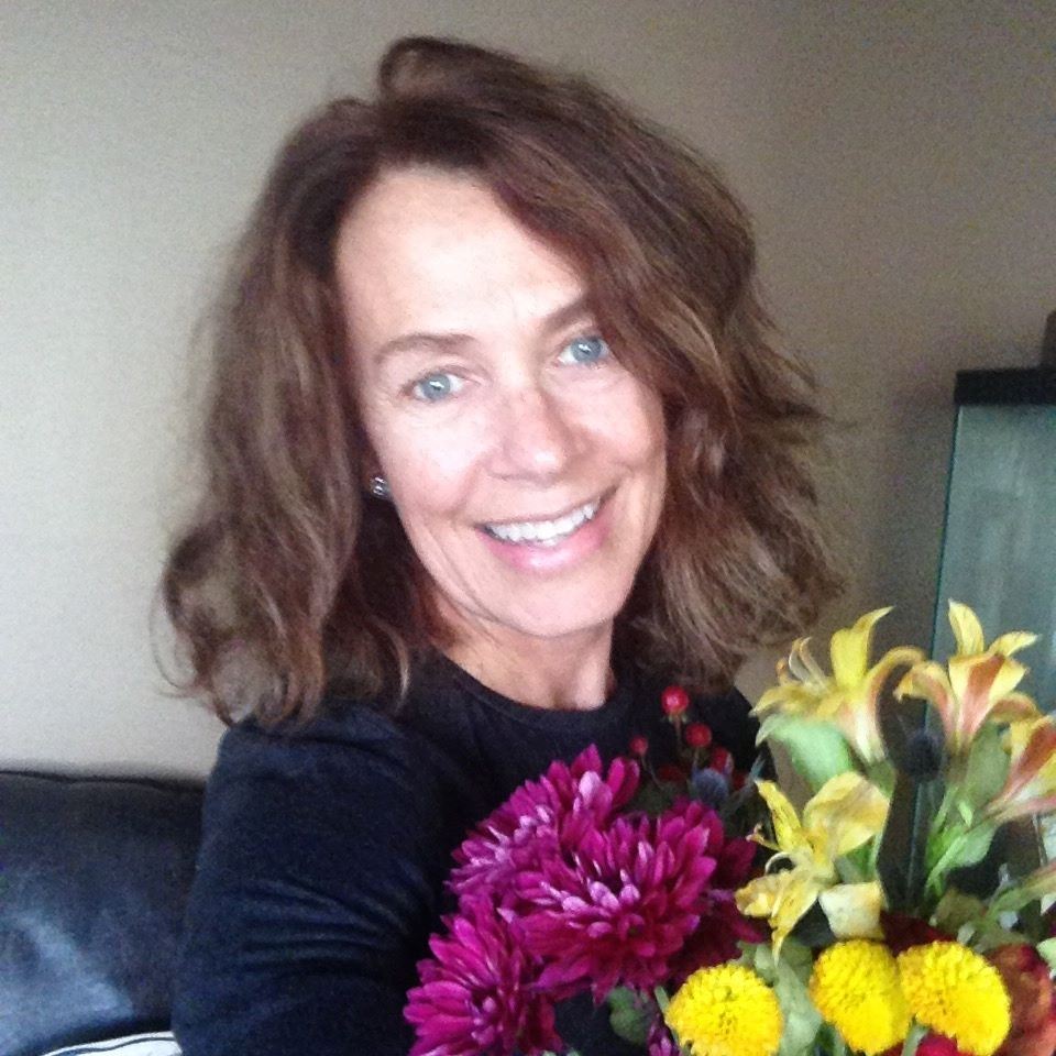 Renee Combs with flower bouquet 